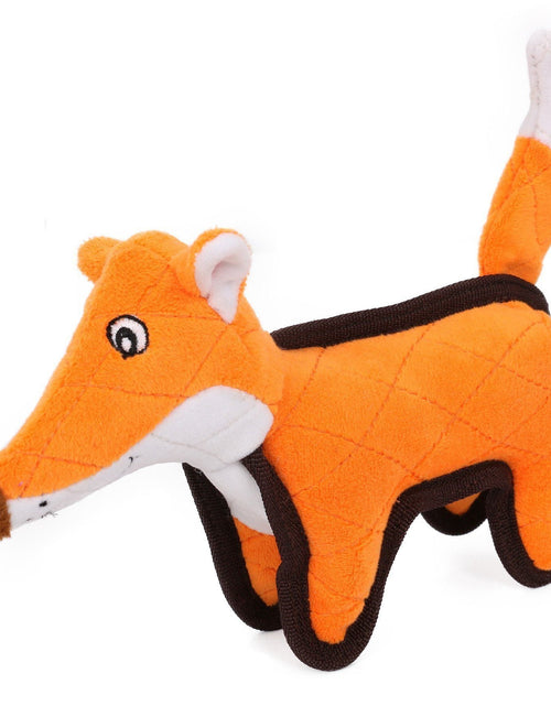 Load image into Gallery viewer, Pet Life ® 'Foxy-Tail' Animated Nylon Quilted Squeaker Plush Dog Toy
