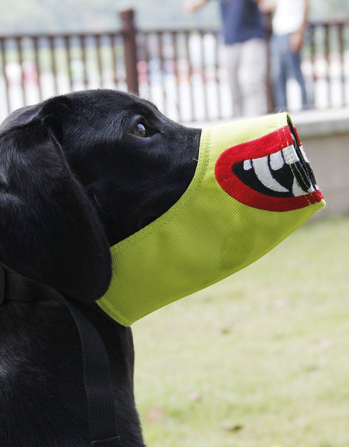 Load image into Gallery viewer, Pet Life ® 'Funimation' Animated Nylon Mesh Protective Travel Anti-Bark Dog Muzzle
