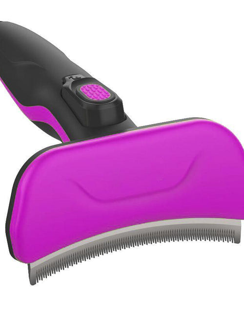 Load image into Gallery viewer, Pet Life ® 'Fur-Guard' Easy Self-Cleaning Grooming Deshedder Pet Comb
