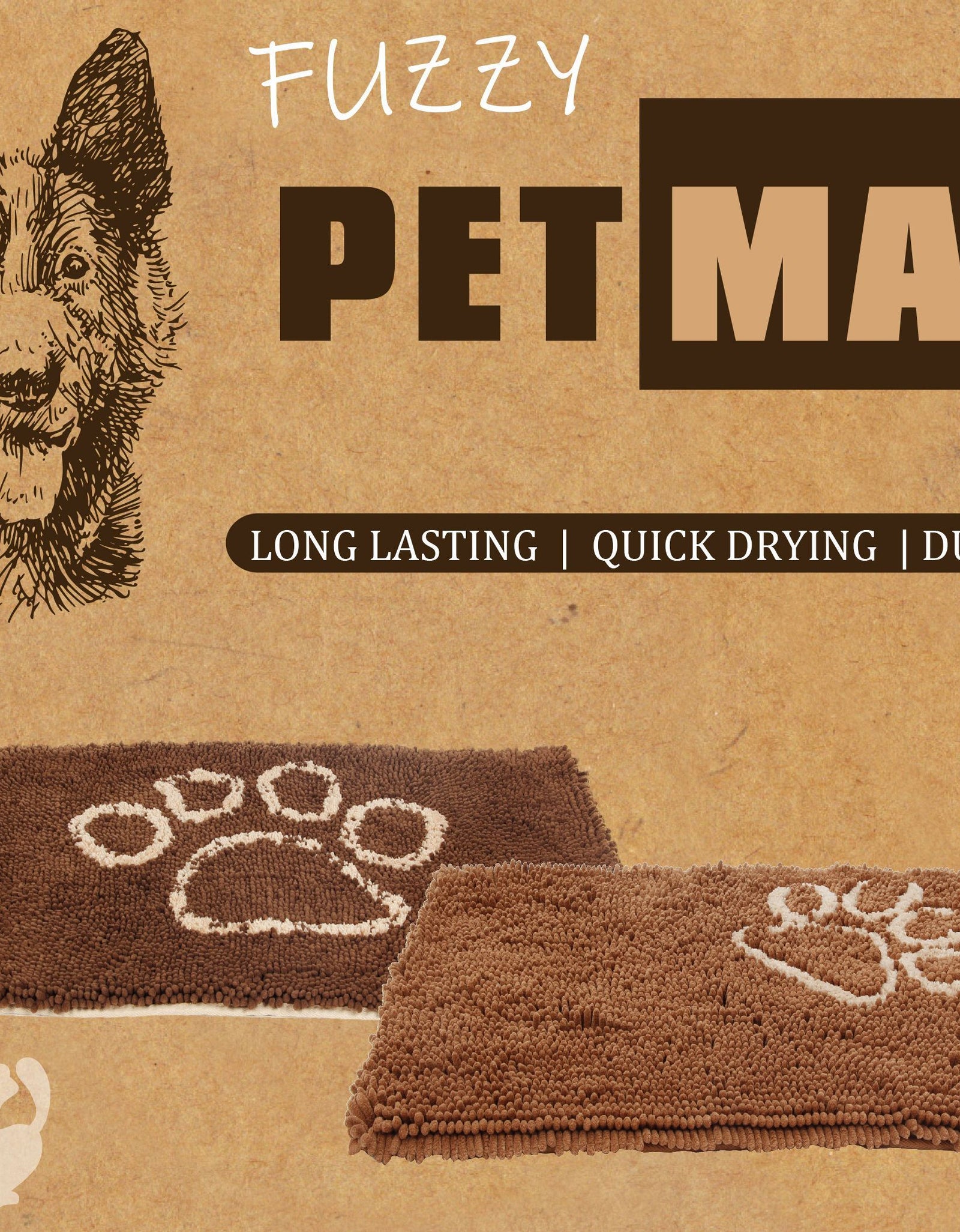 Pet Life ® 'Fuzzy' Quick-Drying Anti-Skid and Machine Washable Dog Mat