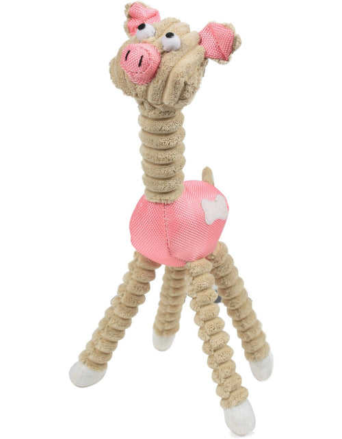Load image into Gallery viewer, Pet Life ® 'Giraffe Cow' All Natural Recyclable Jute Rope and Squeak Chew Pet Dog Toy
