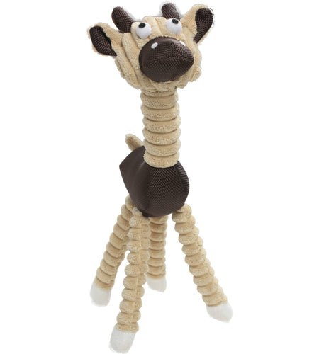 Pet Life ® 'Giraffe Cow' All Natural Recyclable Jute Rope and Squeak Chew Pet Dog Toy