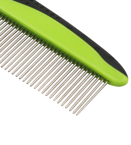 Pet Life ® Grip Ease' Wide and Narrow Tooth Grooming Pet Comb