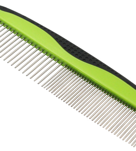 Pet Life ® Grip Ease' Wide and Narrow Tooth Grooming Pet Comb