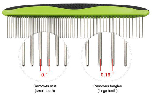 Load image into Gallery viewer, Pet Life ® Grip Ease' Wide and Narrow Tooth Grooming Pet Comb
