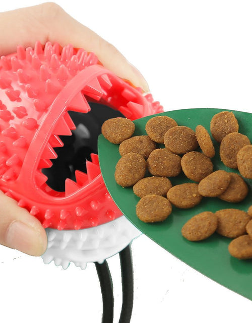Load image into Gallery viewer, Pet Life ® 'Grip N' Play' Treat Dispensing Ball Shaped Suction Cup Dog Toy
