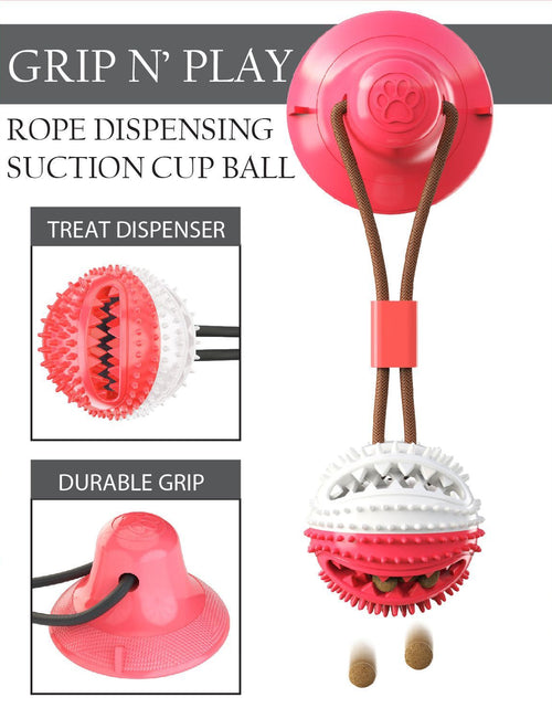 Load image into Gallery viewer, Pet Life ® 'Grip N' Play' Treat Dispensing Ball Shaped Suction Cup Dog Toy
