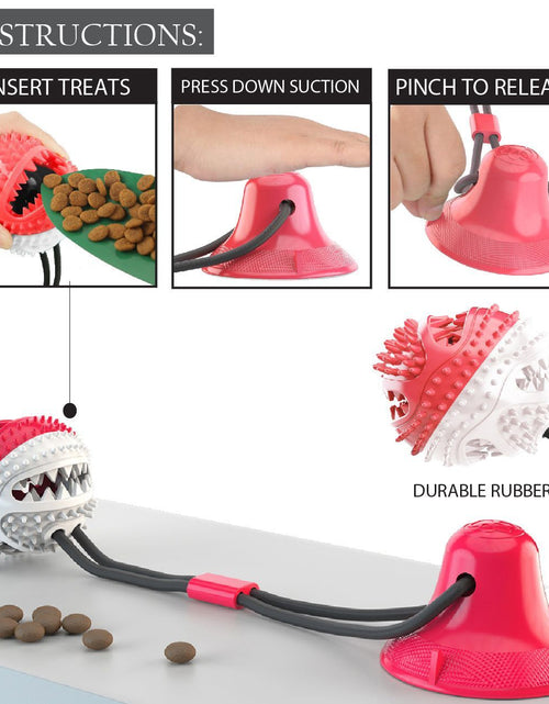 Load image into Gallery viewer, Pet Life ® 'Grip N' Play' Treat Dispensing Ball Shaped Suction Cup Dog Toy
