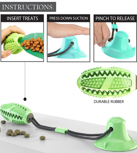 Pet Life ® 'Grip N' Play' Treat Dispensing Football Shaped Suction Cup Dog Toy