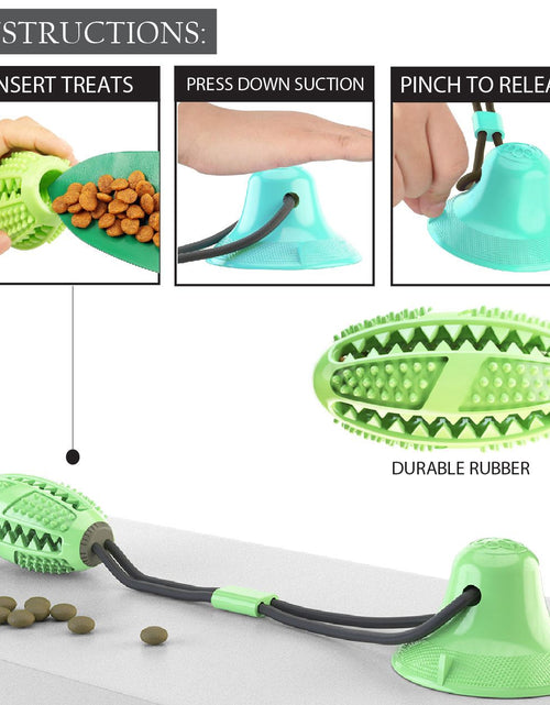 Load image into Gallery viewer, Pet Life ® 'Grip N' Play' Treat Dispensing Football Shaped Suction Cup Dog Toy
