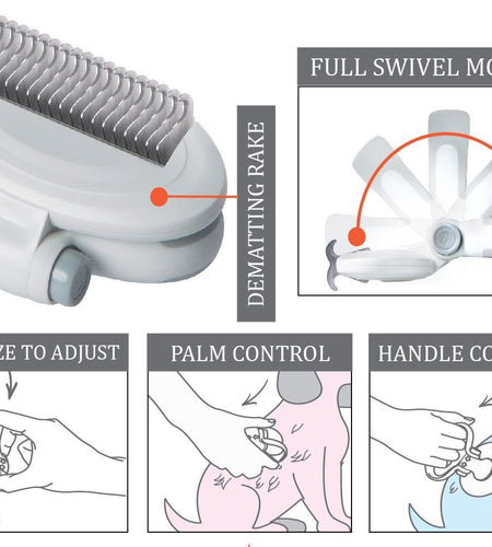 Pet Life ® 'Gyrater' Swivel Travel Grooming Dematting Pet Comb