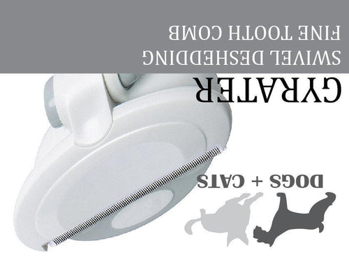 Load image into Gallery viewer, Pet Life ® 'Gyrater' Swivel Travel Grooming Deshedding Pet Comb
