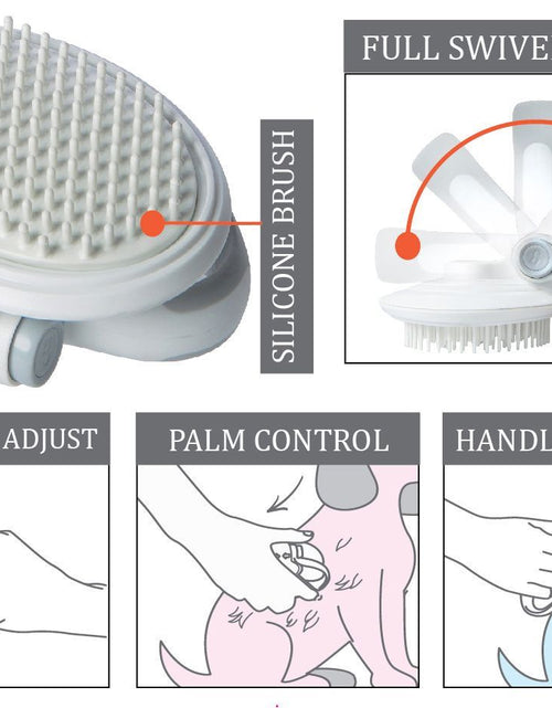 Load image into Gallery viewer, Pet Life ® 'Gyrater' Swivel Travel Silicone Massage Grooming Cat Brush
