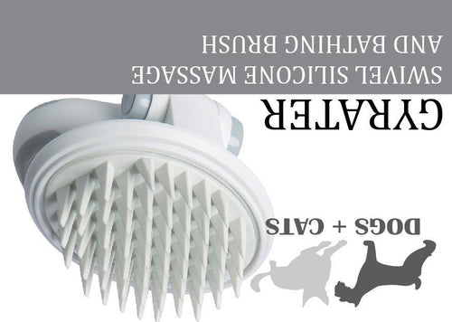 Load image into Gallery viewer, Pet Life ® 'Gyrater' Swivel Travel Silicone Massage Grooming Pet Brush
