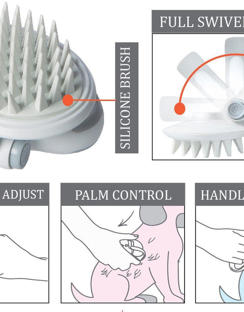 Load image into Gallery viewer, Pet Life ® 'Gyrater' Swivel Travel Silicone Massage Grooming Pet Brush
