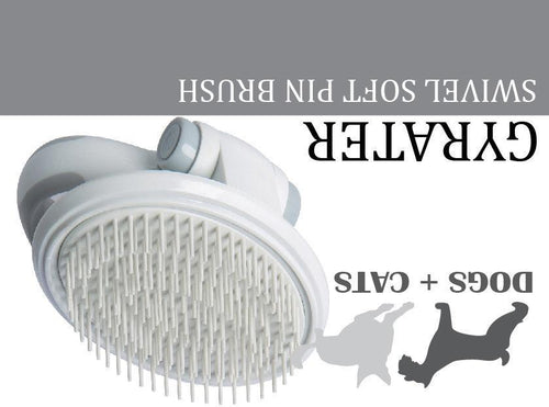 Load image into Gallery viewer, Pet Life ® 'Gyrater' Swivel Travel Soft Grooming Pet Pin Brush
