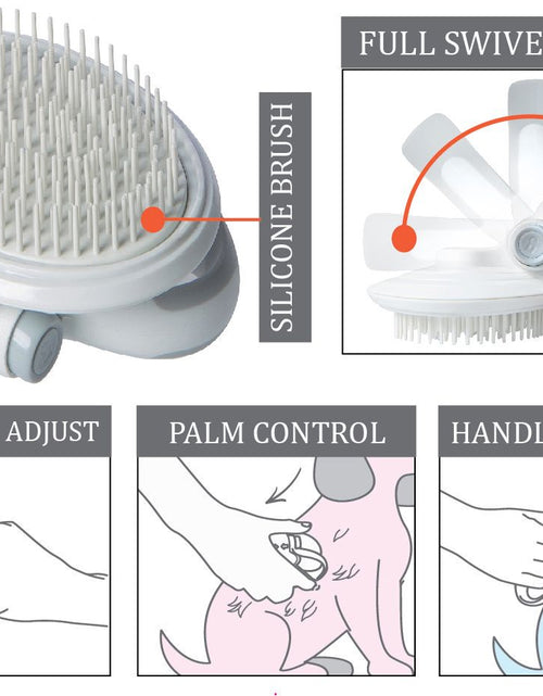 Load image into Gallery viewer, Pet Life ® 'Gyrater' Swivel Travel Soft Grooming Pet Pin Brush
