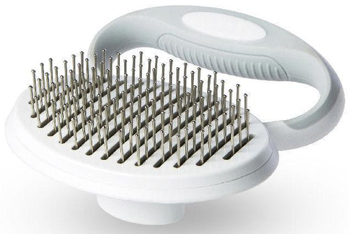 Load image into Gallery viewer, Pet Life ® 'Gyrater' Travel Self-Cleaning Swivel Grooming Pet Pin Brush
