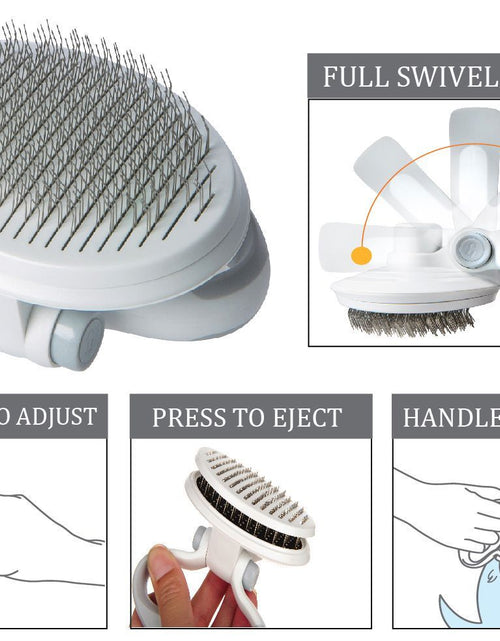 Load image into Gallery viewer, Pet Life ® 'Gyrater' Travel Self-Cleaning Swivel Grooming Slicker Pet Brush
