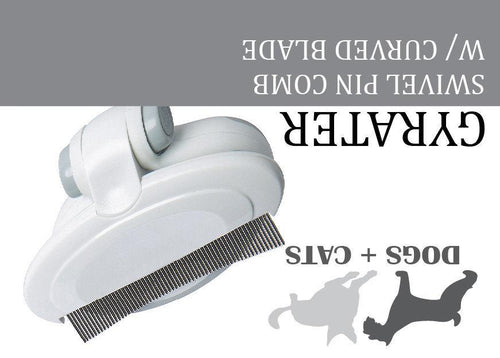 Load image into Gallery viewer, Pet Life ® 'Gyrater' Travel Swivel Curved Pet Grooming Pin Comb
