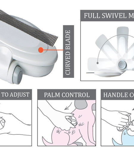 Pet Life ® 'Gyrater' Travel Swivel Curved Pet Grooming Pin Comb