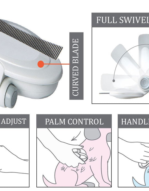 Load image into Gallery viewer, Pet Life ® 'Gyrater' Travel Swivel Curved Pet Grooming Pin Comb
