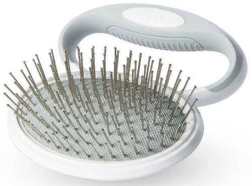 Load image into Gallery viewer, Pet Life ® 'Gyrater' Travel Swivel Pet Grooming Pin Brush
