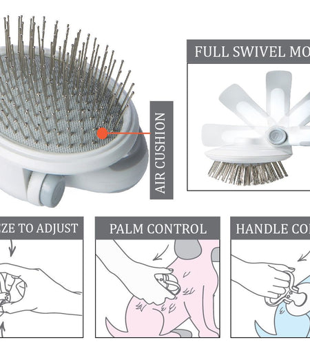 Pet Life ® 'Gyrater' Travel Swivel Pet Grooming Pin Brush