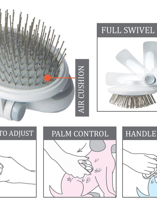 Load image into Gallery viewer, Pet Life ® 'Gyrater' Travel Swivel Pet Grooming Pin Brush
