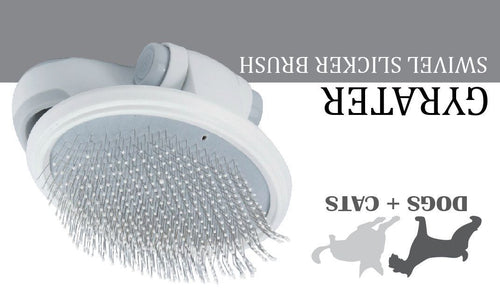 Load image into Gallery viewer, Pet Life ® 'Gyrater' Travel Swivel Pet Grooming Slicker Brush
