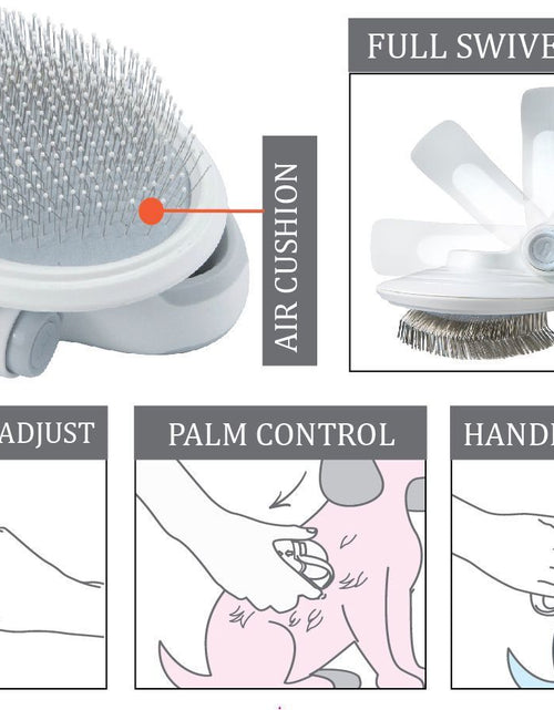 Load image into Gallery viewer, Pet Life ® 'Gyrater' Travel Swivel Pet Grooming Slicker Brush
