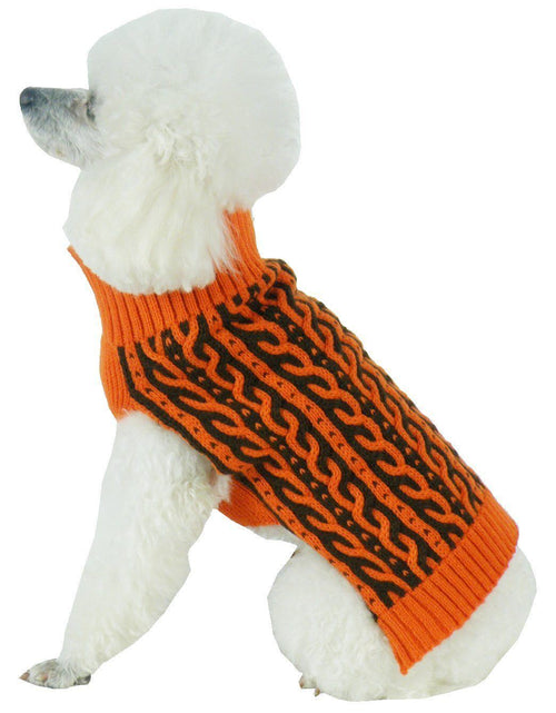 Load image into Gallery viewer, Pet Life ® 'Harmonious' Dual Color Weaved Heavy Cable Knitted Fashion Designer Dog Sweater
