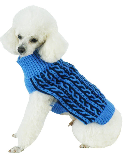 Load image into Gallery viewer, Pet Life ® 'Harmonious' Dual Color Weaved Heavy Cable Knitted Fashion Designer Dog Sweater
