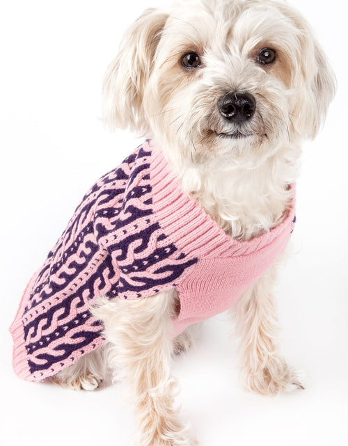 Load image into Gallery viewer, Pet Life ® 'Harmonious' Dual Color Weaved Heavy Cable Knitted Fashion Designer Dog Sweater
