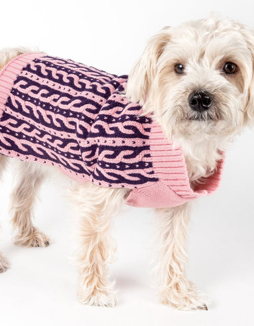 Load image into Gallery viewer, Pet Life ® 'Harmonious' Dual Color Weaved Heavy Cable Knitted Fashion Designer Dog Sweater
