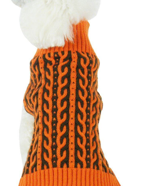 Load image into Gallery viewer, Pet Life ® 'Harmonious' Dual Color Weaved Heavy Cable Knitted Fashion Designer Dog Sweater

