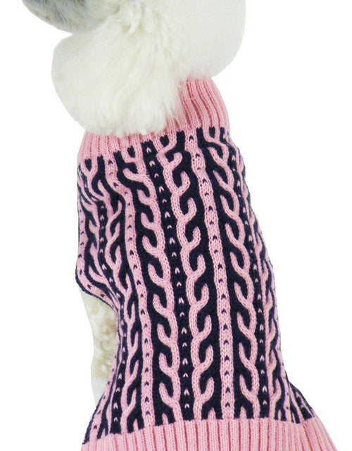 Load image into Gallery viewer, Pet Life ® 'Harmonious' Dual Color Weaved Heavy Cable Knitted Fashion Designer Dog Sweater
