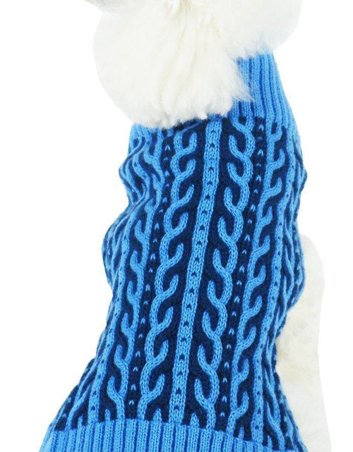 Load image into Gallery viewer, Pet Life ® 'Harmonious' Dual Color Weaved Heavy Cable Knitted Fashion Designer Dog Sweater
