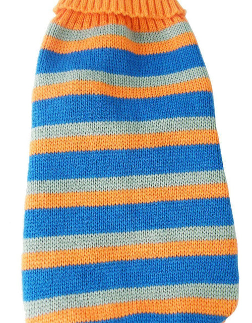 Load image into Gallery viewer, Pet Life ® Heavy Cable Knitted Striped Fashion Designer Polo Dog Sweater

