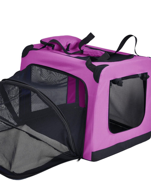 Load image into Gallery viewer, Pet Life ®  'Hounda Accordion' Metal Framed Soft-Folding Collapsible Dual-Sided Expandable Pet Dog Crate
