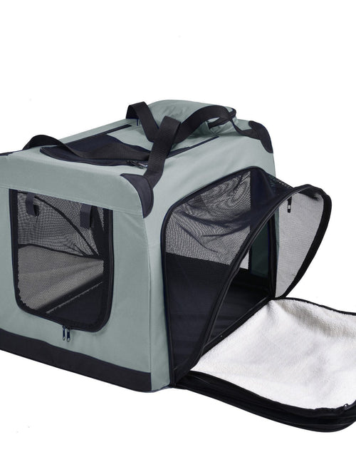 Load image into Gallery viewer, Pet Life ®  'Hounda Accordion' Metal Framed Soft-Folding Collapsible Dual-Sided Expandable Pet Dog Crate
