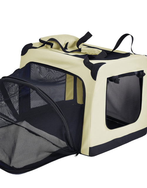 Load image into Gallery viewer, Pet Life ®  'Hounda Accordion' Metal Framed Soft-Folding Collapsible Dual-Sided Expandable Pet Dog Crate
