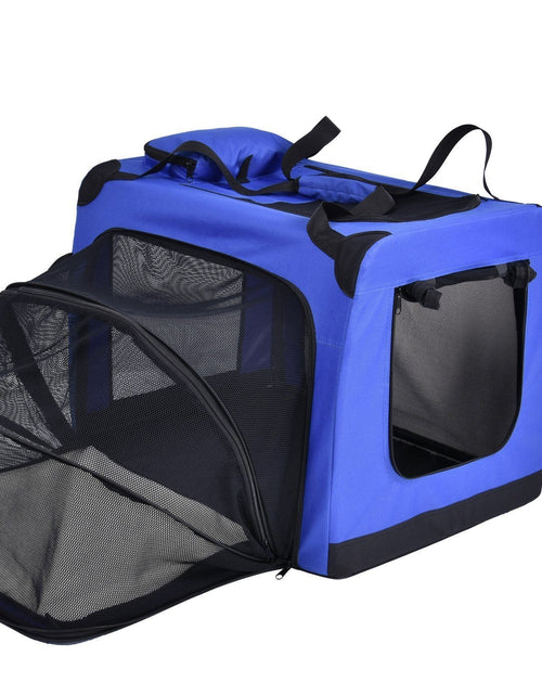 Load image into Gallery viewer, Pet Life ®  'Hounda Accordion' Metal Framed Soft-Folding Collapsible Dual-Sided Expandable Pet Dog Crate
