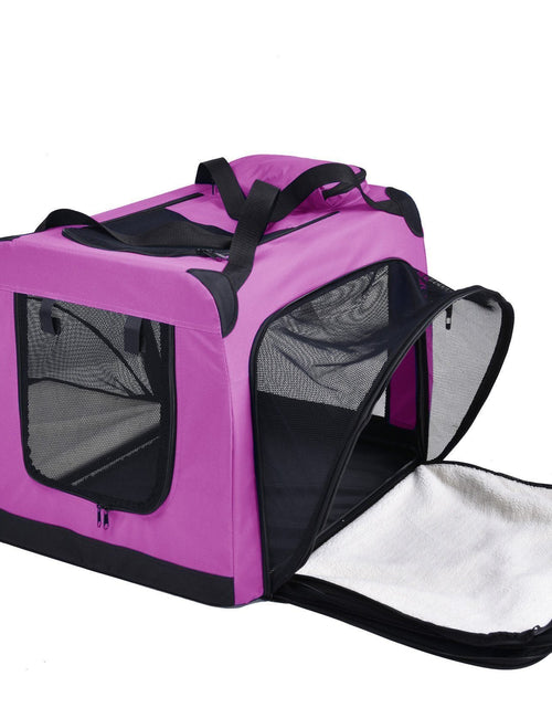 Load image into Gallery viewer, Pet Life ®  'Hounda Accordion' Metal Framed Soft-Folding Collapsible Dual-Sided Expandable Pet Dog Crate
