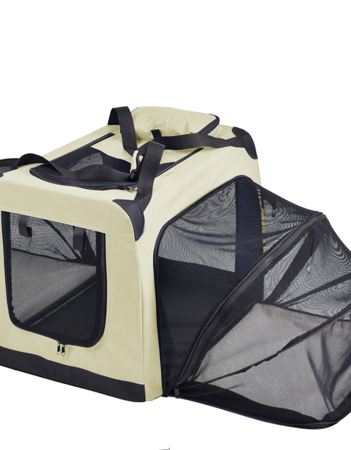 Load image into Gallery viewer, Pet Life ®  'Hounda Accordion' Metal Framed Soft-Folding Collapsible Dual-Sided Expandable Pet Dog Crate

