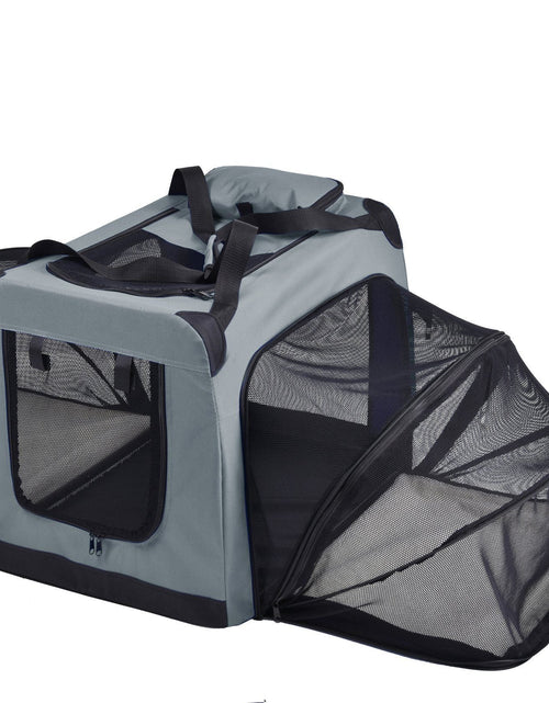 Load image into Gallery viewer, Pet Life ®  'Hounda Accordion' Metal Framed Soft-Folding Collapsible Dual-Sided Expandable Pet Dog Crate
