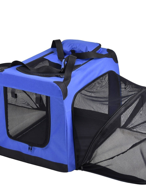 Load image into Gallery viewer, Pet Life ®  'Hounda Accordion' Metal Framed Soft-Folding Collapsible Dual-Sided Expandable Pet Dog Crate
