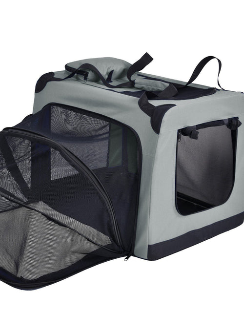 Load image into Gallery viewer, Pet Life ®  'Hounda Accordion' Metal Framed Soft-Folding Collapsible Dual-Sided Expandable Pet Dog Crate
