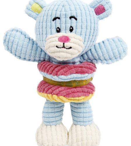 Pet Life ® 'Hugga-Bear' Plush Squeaking and Rubber Teething Newborn Puppy Dog Toy