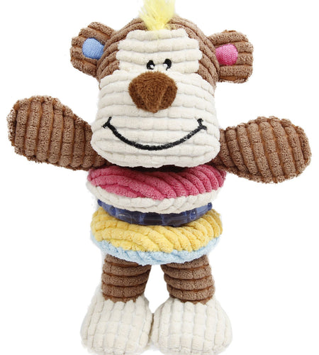 Pet Life ® 'Hugga-Bear' Plush Squeaking and Rubber Teething Newborn Puppy Dog Toy